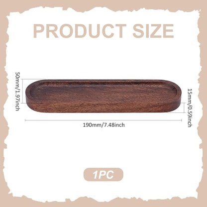 UNICRAFTALE Walnut Wood Desk Pen Tray Office Desk Organizer Minimalist Pencil Holder for Writing Instrument Rest Work Student Teacher Gift 7.48"x1.96"