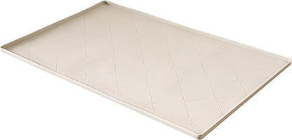 34" x 22" Under Sink Liner and Protector for Bottom of Kitchen Sink Beige, Waterproof Under-Sink Organizers Sink Mat Protectors, Flexible Silicone Drip Tray Pet Food Mats