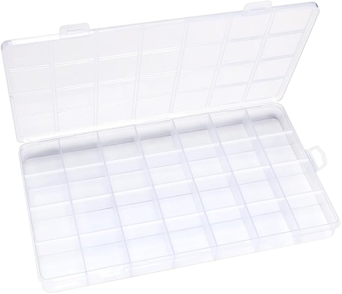 Eppingwin 28 Grids Bead Organizer, Craft Organizers and Storage, Acrylic Organizers, Plastic Bead Organizer Box for Crafts Organizing Storing