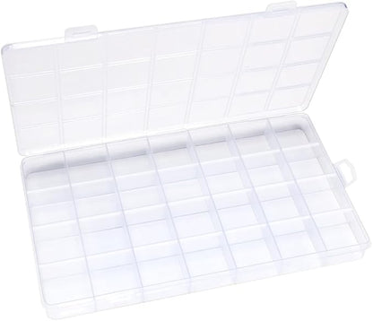 Eppingwin 28 Grids Bead Organizer, Craft Organizers and Storage, Acrylic Organizers, Plastic Bead Organizer Box for Crafts Organizing Storing