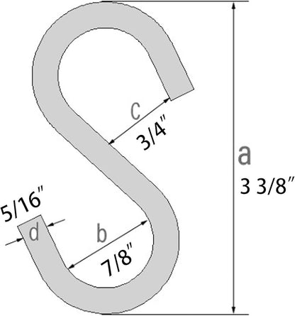 DaylyFav Holds 557Lbs S Hooks for Hanging Heavy Duty Hammock Stand Chair Porch Swing, 4 Pack 3.3- Inch 304 Stainless Steel S Hooks Utility Hooks