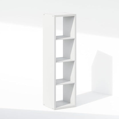 Furinno Cubic Closet Organizers and Storage, 4-Cube Closet Organizer, Vertical Open Shelf Closet Storage, Extra Thick Frame for Wardrobe, Bedroom, Living Room, White