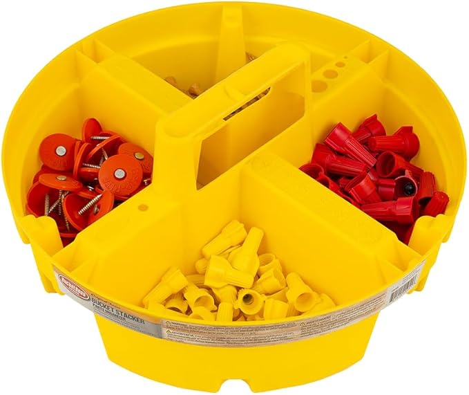 Bucket Boss - Bucket Stacker Small Parts Organizer, Bucket Organization (15051), Yellow (Pack of 2)