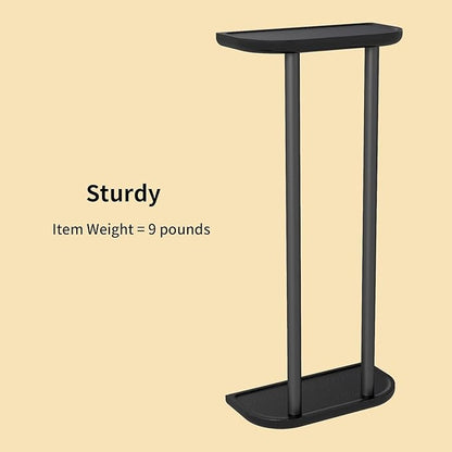 YUMORE Towel Rack Matte Black, Stainless Steel Wall Mounted Towel Rack with Shelf for Bathroom (Black)