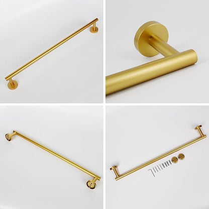 30-Inch Single Towel Bar Gold Towel Holder Bathroom Organizer SUS 304 Stainless Steel Wall Mount