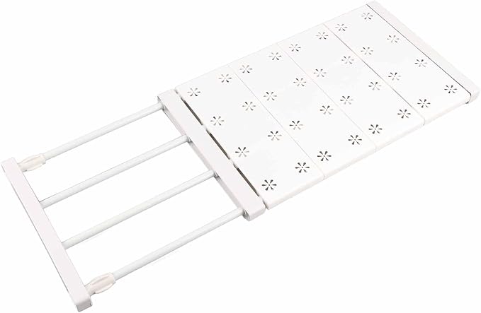 Closet Tension Shelf, Expandable Closet Shelves Organizers Wardrobe Divider Shelving Separator Adjustable Shelf for Cabinet Cupboard Kitchen Bathroom School Locker (Length 18.90‑31.50in)