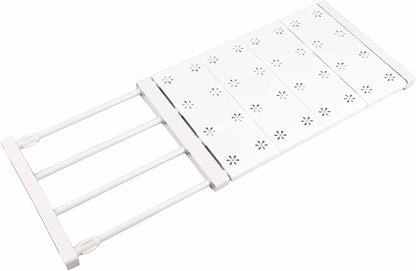 Closet Tension Shelf, Expandable Closet Shelves Organizers Wardrobe Divider Shelving Separator Adjustable Shelf for Cabinet Cupboard Kitchen Bathroom School Locker (Length 18.90‑31.50in)