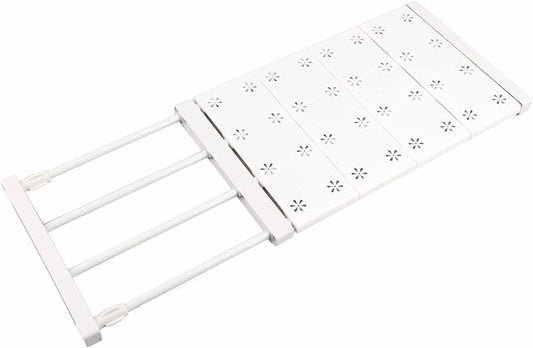 Closet Tension Shelf, Expandable Closet Shelves Organizers Wardrobe Divider Shelving Separator Adjustable Shelf for Cabinet Cupboard Kitchen Bathroom School Locker (Length 18.90‑31.50in)