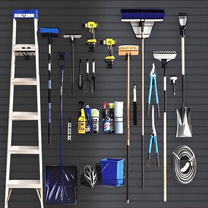 NeatiEase Slatwall Panel Wall Storage Systems, 2 x 4ft Slat Wall Paneling Garage Wall Organizer, Heavy Duty Wall Mounted PVC Wall Rack (Black)