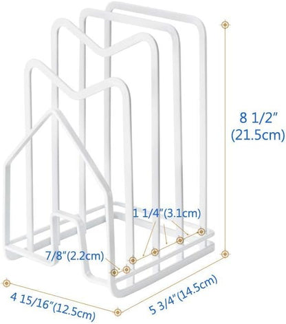 Poeland Kitchen Pantry Organizer Rack for Dinnerware, Bakeware, Cookware, Cutting Boards, Pan Lids