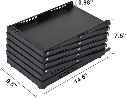 brochure display stand&Foldable Magazine Rack with 5 Pockets for Exhibition and Trade Show (67'X9.5'X14.5')