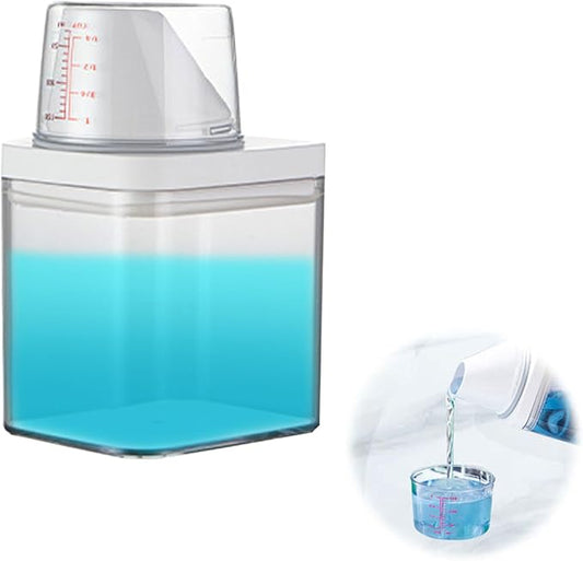 Laundry Detergent Dispenser for Laundry Room Organization and Storage, Laundry Soap Dispenser Laundry Detergent Bottle with Laundry Detergent Cup, BPA Free & PET Plastic Clear (700ML)