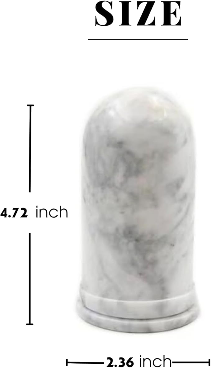 Terramason Marble Qtip Holder with Lid for Cotton Swabs, Balls, Pads, Floss Picks, Bathroom Vanity Organizer Storage Container Decor