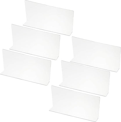 PATIKIL 6 Pack Shelf Dividers for Closet Organization, 9.8x1.57x4.7 Acrylic Closets Separator Kitchen Cabinet Shelves Under Bed Blocker for Bedroom Kitchen Office, Clear