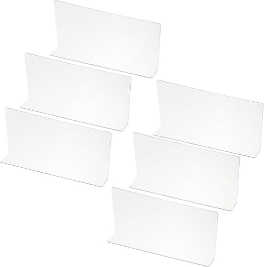 PATIKIL 6 Pack Shelf Dividers for Closet Organization, 9.8x1.57x4.7 Acrylic Closets Separator Kitchen Cabinet Shelves Under Bed Blocker for Bedroom Kitchen Office, Clear