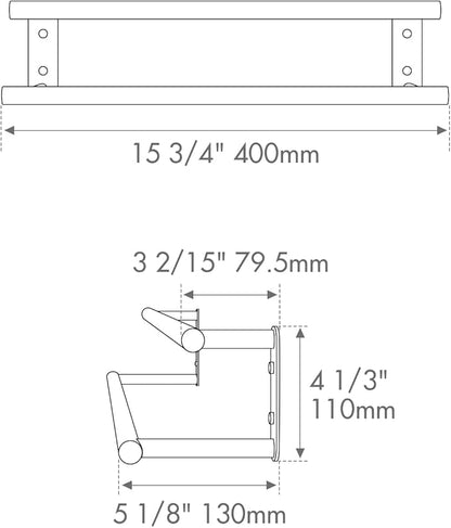 BAGNOLUX Double Towel Bar, SUS304 Towel Racks for Bathroom Wall Mounted 2-Tiers Ladder Towel Rails, Space Saving Bathroom Towel Holder Shelves Rack, Long Towel Hanger (16“-Round-Matte Black)