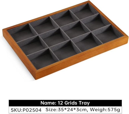 Yinbeini Wood Jewelry Organizer, Grey Jewelry Organizer, Premium Jewelry Tray For Watch, Bangle