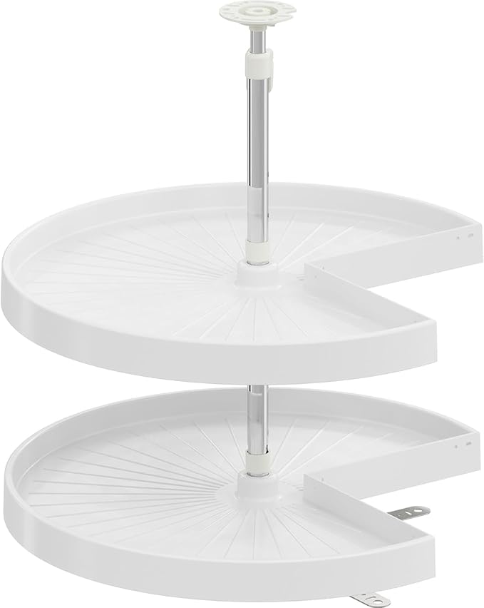 Vath-Sagel Polymer Pie-Cut 2-Shelf Lazy Susan Set for Kitchen Corner Cabinets for Door Attachment, Made in Germany (28 INCH for 36" Corner Cabinet)