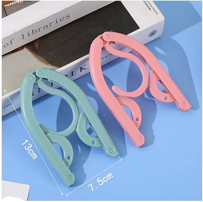 Portable Travel Hangers, Foldable Clothes Drying Rack in Pastel Green, Pink, Blue, 6 Pack, Collapsible Design for Cruise Ship