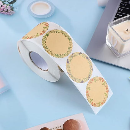 BESARME 600 Pcs 2" Canning Labels for Jar Easter Gift Tag Stickers Kraft Labels for Jar Floral Stickers Food Containers Lids Spice Bottle Sticker