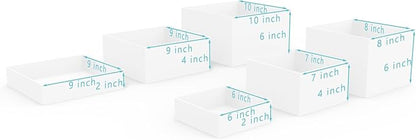 Buffet Risers, Food Risers for Buffet Table, Display Stand Shelf for Catering Dessert Collectibles Jewelry Figures Show, White Acrylic Cube Display Nesting Risers with Hollow Bottoms