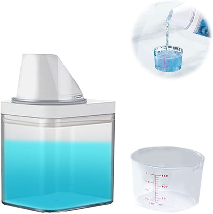 Laundry Detergent Dispenser for Laundry Room Organization and Storage, Laundry Soap Dispenser Laundry Detergent Bottle with Laundry Detergent Cup, BPA Free & PET Plastic Clear (700ML)