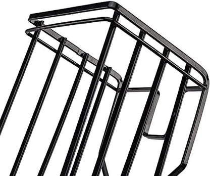 SUNFCON Cutting Board Holder Rack Pot Pan Lids Holder 2 Adhesive 304 Stainless Steel Hanging Hooks Chopping Board Organizer Thin Bakeware Tray Dry Display Stand Kitchen Countertop Cabinet Dark Black