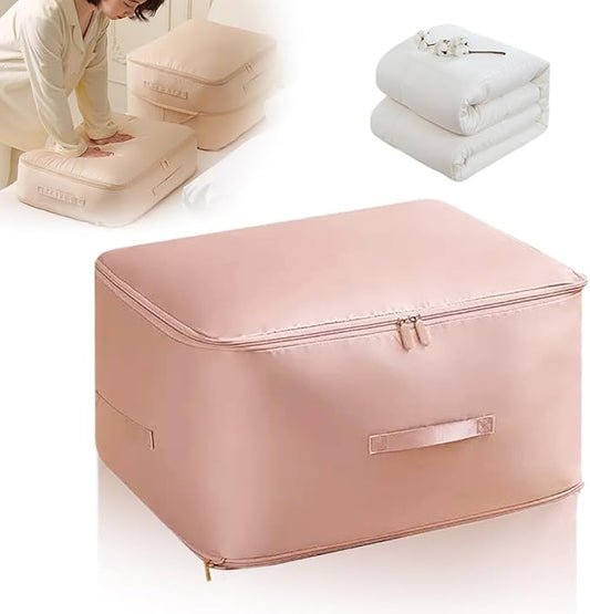 Generic Storage Organizer, 2024 New Ultra Space Saving Self Compression Organizer, Dustproof and Moisture-proof Compression Storage Bag for Comforters, Clothes, Blankets (Bean Paste Pink, X-Large)