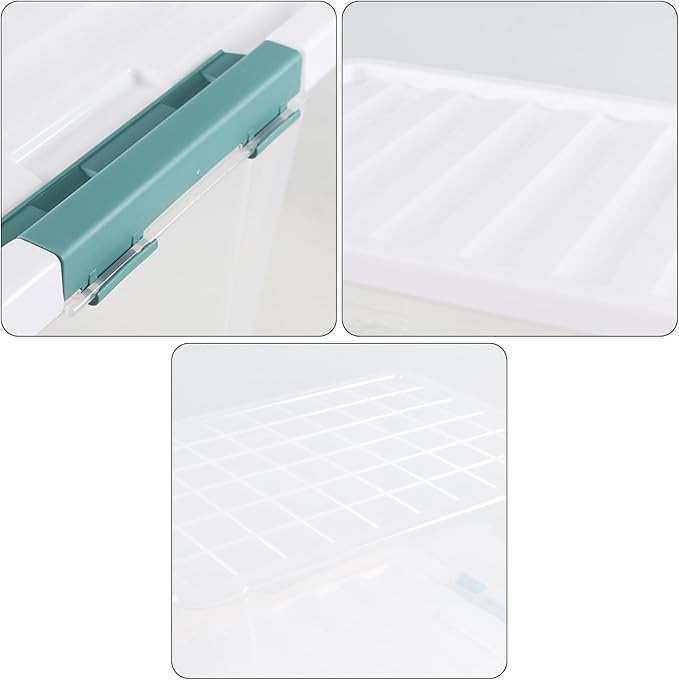 Melontray 35 Quart Latch Storage Box, 6-Pack Clear Plastic Storage Bins with Latching Lids