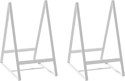 Hikinlichi 2 Pack Triangle Plate Holders Organizers Large Upright Cabinet Dish Drying Racks Metal Plate Dish Organizers Racks Stands for Countertop and Cupboard White
