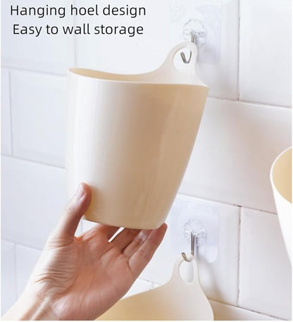 3 Pack Wall Toothbrush Holder for Bathroom Shower Organizer Hanging Cup Holder for Tooth Brush,Electric Toothbrush,Toothpaste,Razor,Makeup Brush,Pen,Adhesive Bucket Wall Organizer