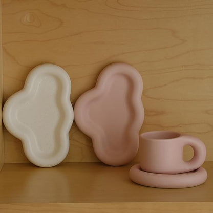 Chubby Jewelry Tray, Cute Cloud Trinket Dish (Nacre White)