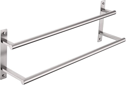 KOKOSIRI 20 Inch Bath Towel Bars Double Towel Racks Bathroom Towel Holder Towel Storage Towel Shelves Wall Mount Stainless Steel Brushed Nickel B5010BR-L20