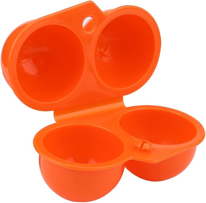 Portable Egg Storage Eggs Holder Box Container Hiking Outdoor Camping Carrier For 2 Egg Case (Orange)