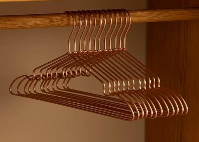 Premium Matte Golden Aluminum Coat Hangers 20 Pack, 16.2” Extra Smooth & Durable Metal Shirt Dress Hanger,Aluminum Alloy Hanger,Clothing Support,Clothing Hang