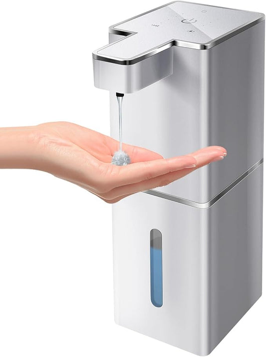 JEMISUN Automatic Liquid Soap Dispenser Touchless Soap Dispenser 380ml/12.8oz Rechargeable, Wall Mounted,4 Levels Adjustable Auto Soap Pump for Bathroom Kitchen Dish Soap