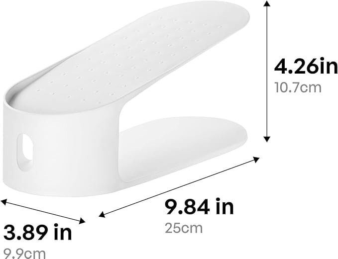 carrotez Shoe Slots Organizer 3 Pack - [Litem] Space Saving Shoe Organizer Rack for Closet - Easy Shoe Stacker, 9.84'' x 3.89'' x 4.26'' (White, 3 Pack)