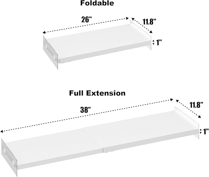 26-38in Expandable Shelf,Tension Shelves for Closet,Expandable Shelf for Cabinet Cabinet Pantry, 11.8" D,1pack