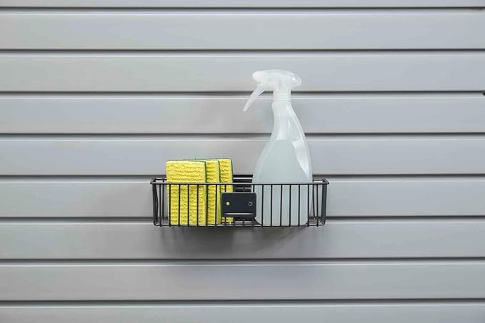 HandiWall Small Basket - 3 Inch x 12 Inch (Pack of Two) for Storage on Garage Slatwall Panels