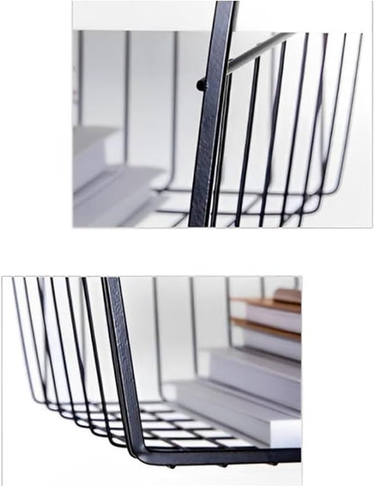 Under Shelf Storage Basket, Pantry Organizers and Laundry Room Organization Under Cabinet Shelf Multipurpose Metal Wire Basket for Kitchen, Office, Desk (32cm/12.6in)