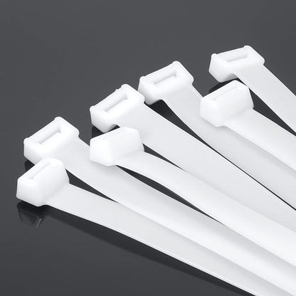 32 inch White Cable Zip Ties Heavy Duty 15 PCS, 440 LBS Ultra Exclusive Strong Big Plastic Wire Ties, Large Cable Ties Extra Long Tie Wraps, Indoor and Outdoor Use
