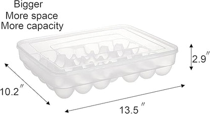 Sooyee 2 Pack Covered Egg Holders for Refrigerator,Clear 2X34 Deviled Egg Tray Storage Box Dispenser,Stackable Plastic Egg Cartons,Egg Holder Countertop(68 Eggs)