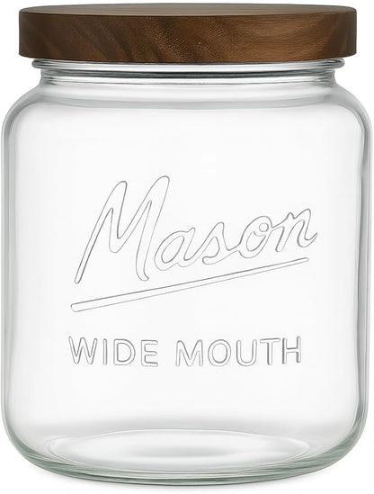 kitchentoolz Large Mason Jars with Lids – 64 oz Mason Jars Wide Mouth, 1/2 Gallon Glass Jar with Lid for Pantry Storage, Canning, Flour, Dry Goods – 2 Pack