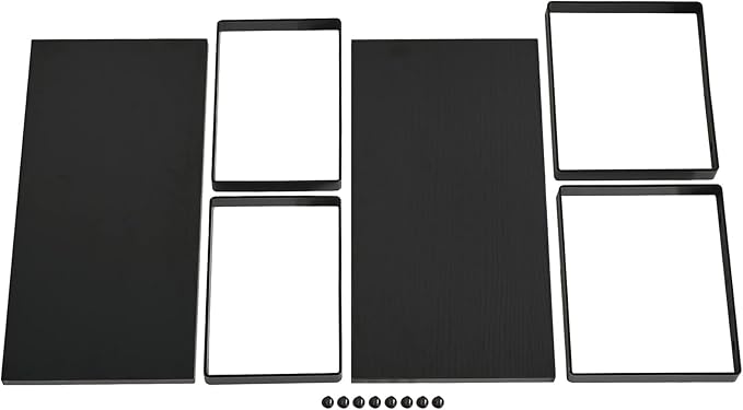 YMYNY Cabinet Shelf Organizer, Spice Racks Set of 4, Kitchen Counter Shelves, Stackable, Wood, Cupboard Organizer for Dishes, Seasoning, Cans, Coffee Mugs, Black, HSR002B-2