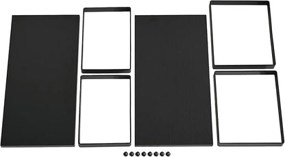 YMYNY Cabinet Shelf Organizer, Spice Racks Set of 4, Kitchen Counter Shelves, Stackable, Wood, Cupboard Organizer for Dishes, Seasoning, Cans, Coffee Mugs, Black, HSR002B-2