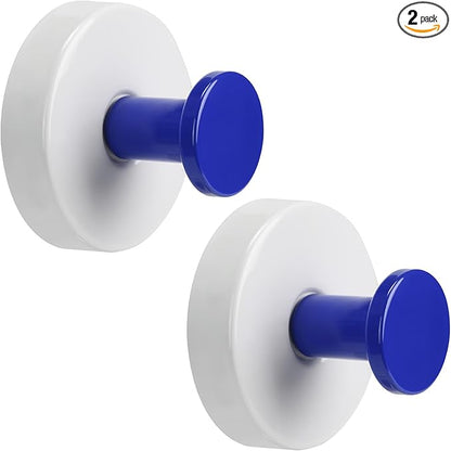 Fenas Suction Cup Hooks for Shower No-Drill Bathroom Hooks for Towels, Robes, Loofah Mountable on Bathroom Walls, Kitchen, Glass, Mirrors, Tile and Smooth,Non-Porous Surfaces (2, Blue White)