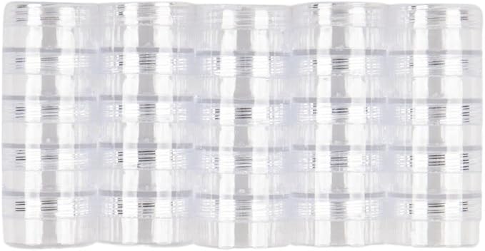 Craft County Clear Organizer Box with 5 Sets of Five Stackable Jars with Lid – 31 Pieces – Great for Diamond Art, Beads, Findings, Saving Space, and More!
