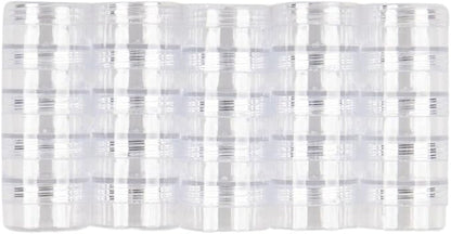 Craft County Clear Organizer Box with 5 Sets of Five Stackable Jars with Lid – 31 Pieces – Great for Diamond Art, Beads, Findings, Saving Space, and More!