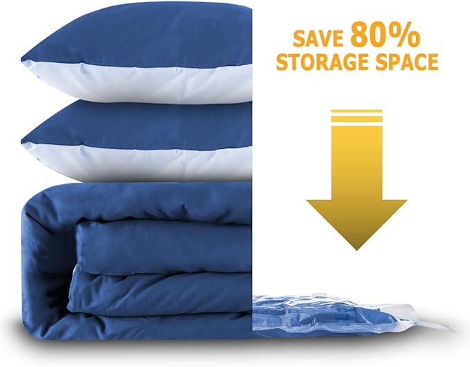 Vacuum Storage Bags 8 Large(31.49"x23.62"), Plastic Packaging Bags,Space Saver Sealer Bags, Airtight Compression Bags for Clothes, Pillows, Comforters, Blankets, Bedding