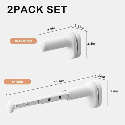 2 Pack Clothes Drying Rack for Travel Retractable Bar Laundry Hanger Portable Collapsible for Student Accommodation, Travel,Car,Suitcase (2)
